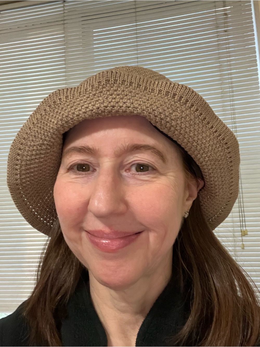 Crocheted Bucket Hat for Women - Tan